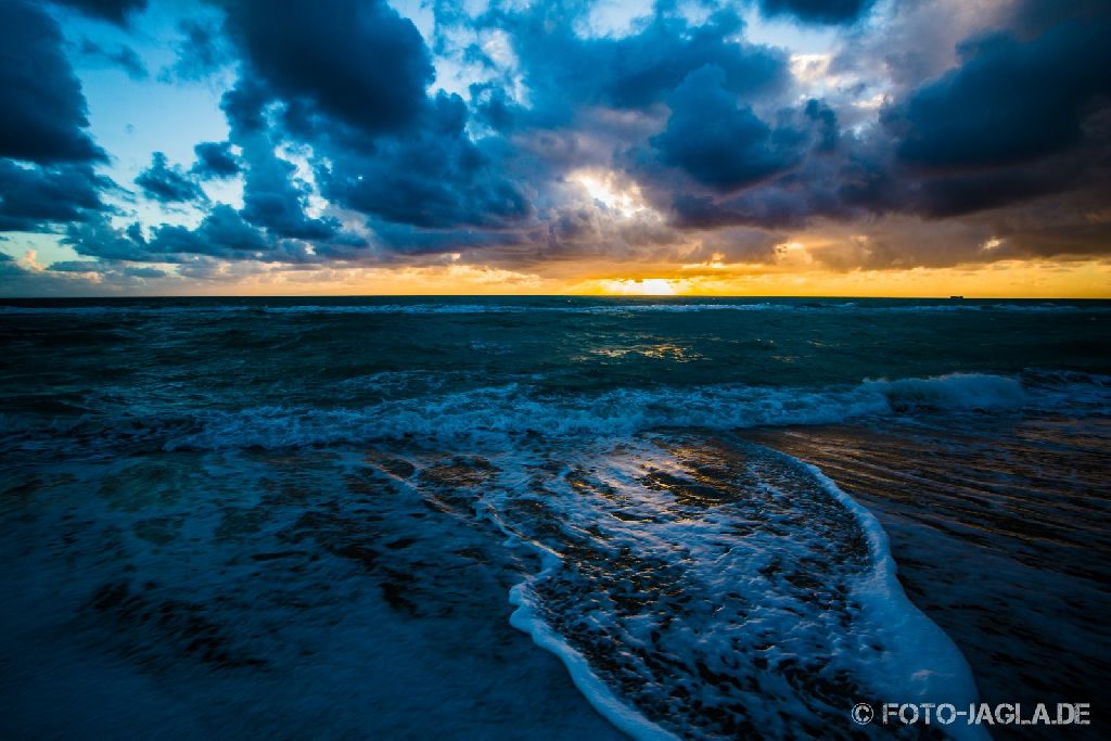 Miami, South Beach 2013. Strand bei Sonnenaufgang