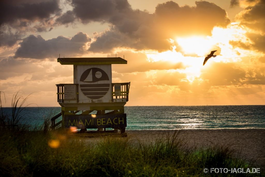 Miami, South Beach 2013. Strand bei Sonnenaufgang