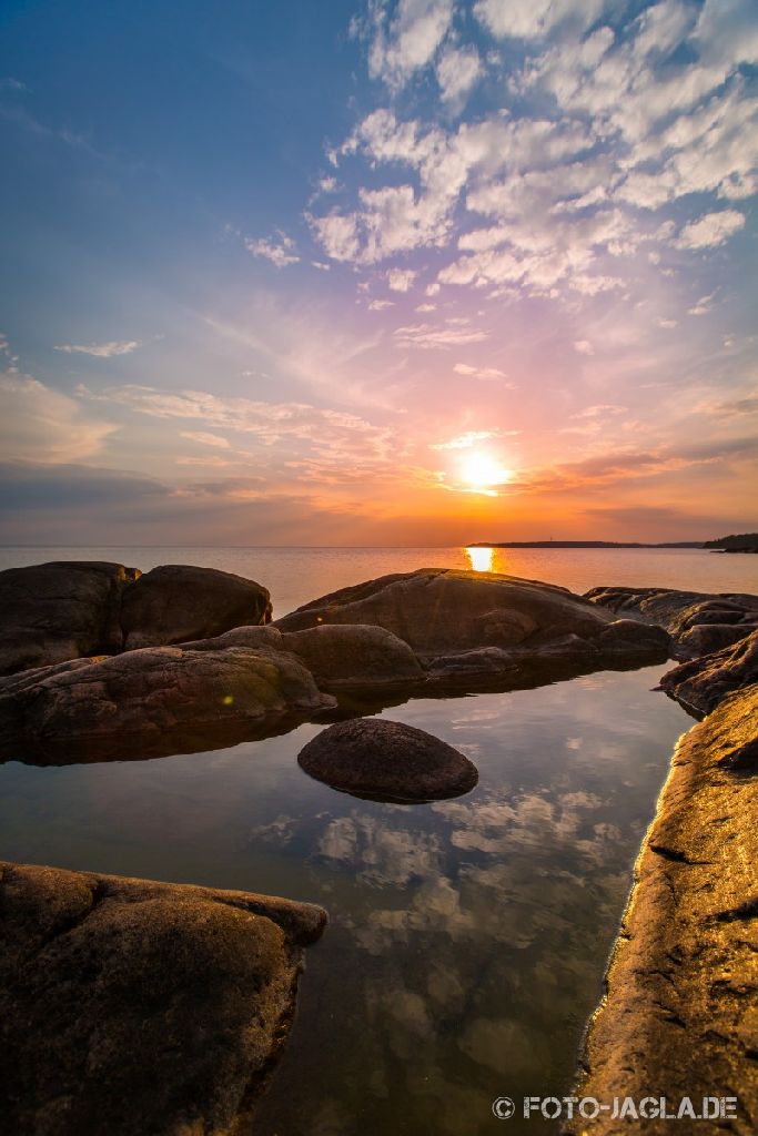 Seeufer in Schweden 2014, Sonnenunterngang