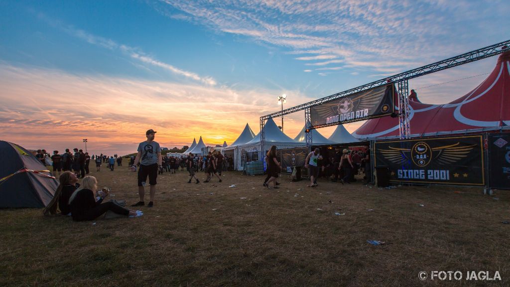 Sonnenuntergang auf dem Dong Open Air 2016 in Neukirchen-Vlyn