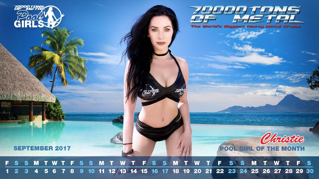 70000 Tons of Metal Poolgirl-Calendar September 2017 of Model Christie @ Labadee, Haiti