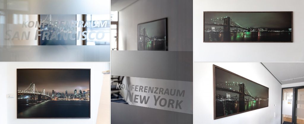 Die auxmoney GmbH in Düsseldorf schmückt 2 ihrer Konferenzräume mit meinen Fotos