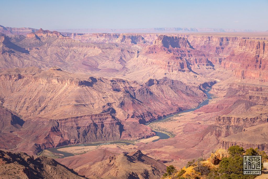 View to the Colorado River from the Desert View Watchtower in Grand Canyon Village
Arizona, USA 2019