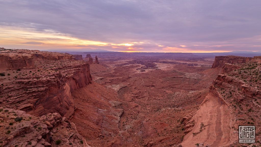 View from Mesa Arch in Canyonlands National Park at sunrise
Utah 2019