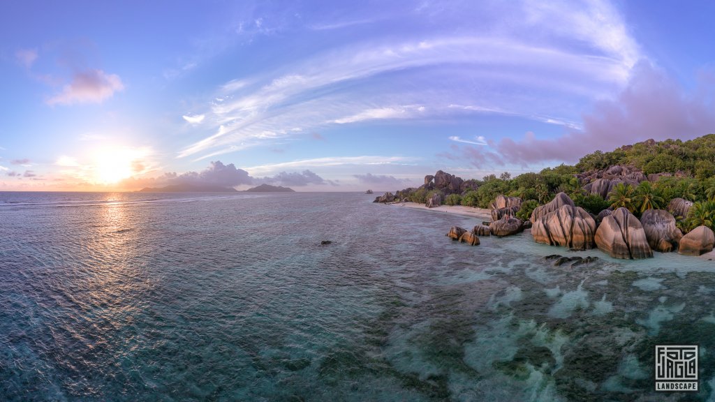Sonnenuntergang am Anse Source d'Argent
La Digue, Seychellen 2021