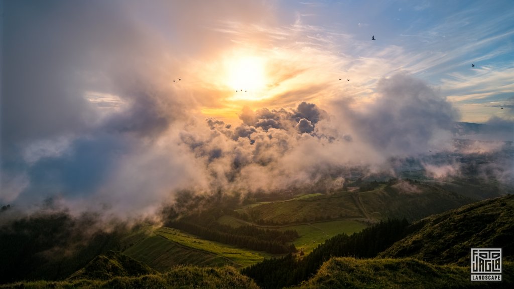 Sonnenuntergang in der Nhe des Lagoa do Fogo
So Miguel auf den Azoren, Portugal 2023