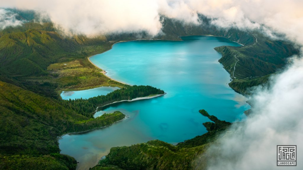 Wunderschne Aussicht auf den See Lagoa do Fogo
So Miguel auf den Azoren, Portugal 2023