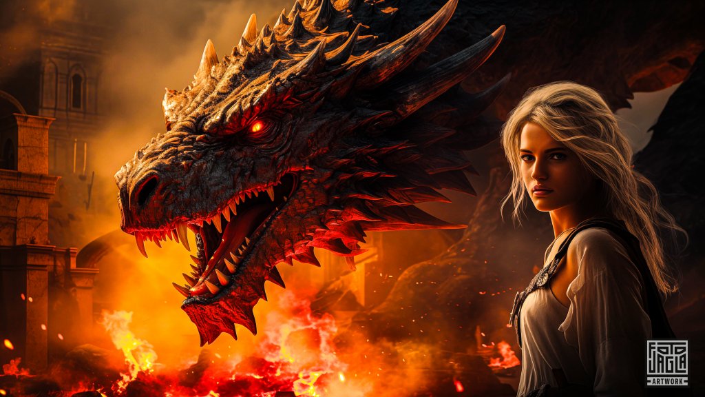 Die Drachenflsterin
Fantasy Artwork mit Hilfe knstlicher Intelligenz und manueller Bildbearbeitung
Midjourney, Photoshop, Lightroom