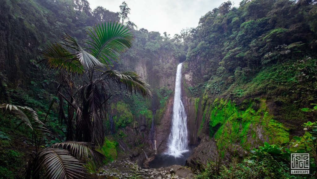 Blue Falls of Costa Rica, Drohnenaufnahme
Gro�er Wasserfall in der N�he von Bajos del Toro
Costa Rica
