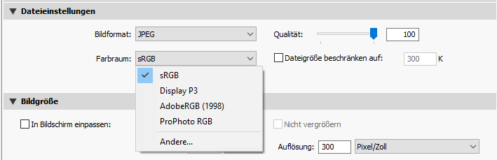 sRGB vs. Adobe RGB - Farbprofil im Lightroom Export