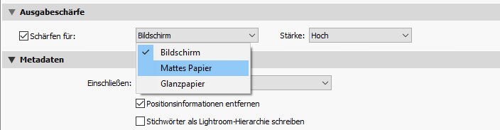 Lightroom - Beim Export nachschärfen Lightroom - Beim Export nachschärfen