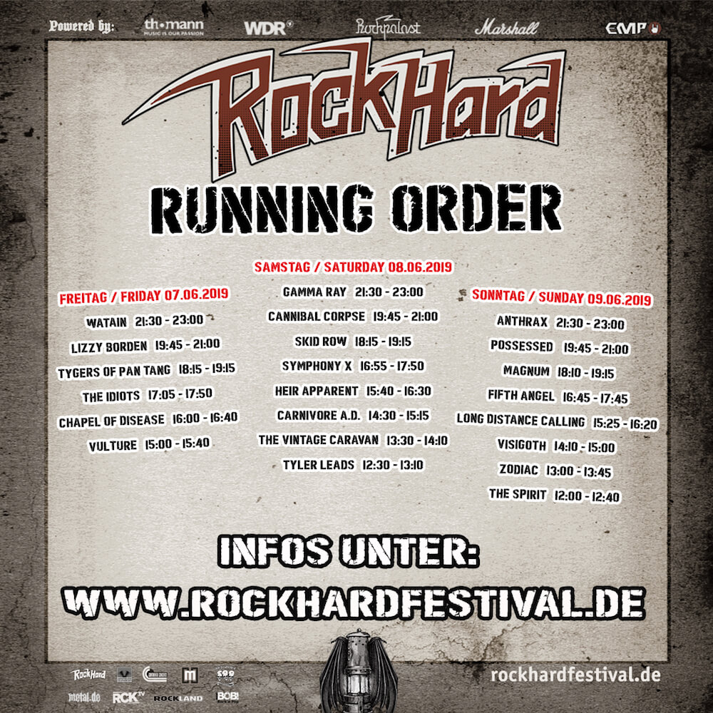 Rock Hard Festival 2019 Running Order