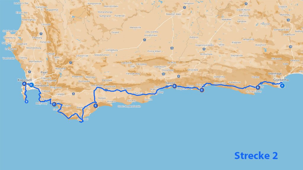 Südafrika Reiseverlauf - De Hoop Nature Reserve, Garden Route, Kapstadt Südafrika Reiseverlauf - De Hoop Nature Reserve, Garden Route, Kapstadt